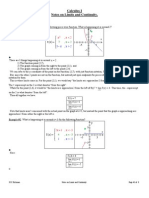 Calculus I Notes On Limits and Continuity.: Limits of Piece Wise Functions