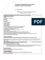 Dixie State College - Department of Education Elementary Lesson Plan Template