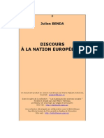 Julien Benda, Discours À La Nation Européenne