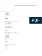 The Following Questions: Direction (1-5) What Should Come in Place of The Question Mark (?) in