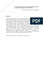 Lingua Falada e Lingua Escrita Uma Proposta Didatica para As Aulas de Lingua Portuguesa