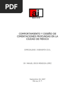 Comportamiento y Diseno de Cimentaciones Profundas en La Ciudad de Mexico PDF