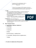 Hematology Outline For Blackboard Revised C