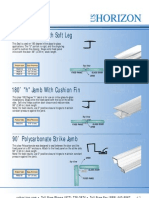 180 "H" Jamb With Soft Leg: Product Code 5/16" (8 MM) 3/8" (10 MM) 1/2" (12 MM) Glass Thickness