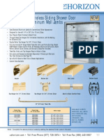 Palace Series Frameless Sliding Shower Door K.D. Kits With Aluminum Wall Jambs New!