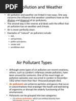 Air Pollution and Weather: - Ash, - Salt Particles, - Pollen and Spores, - Smoke and - Windblown Dust