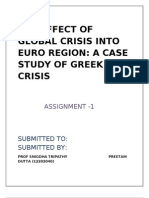 The Effect of Global Crisis Into Euro Region: A Case Study of Greek Crisis