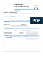 Delhi Jal Board Application Form For Disconnection/ Reopening