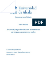 El Uso Del Juego Dramático en La Enseñanza: Las Destrezas Orales