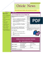 Oriole News: FCAT Testing Dates & Test Taking Tips