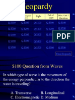 Jeopardy - Review - Waves (Unit7, Lessons1-4)