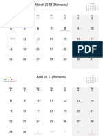 March 2013 (Romania) : Mon Tue Wed Thu Fri Sat Sun