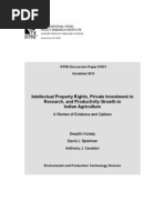 Intellectual Property Rights, Private Investment in Research, and Productivity Growth in Indian Agriculture