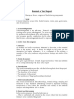 Format of The Report