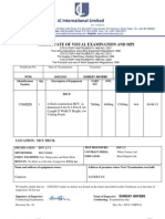 International Limited: Certificate of Visual Examination and Mpi