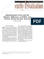 Administration Costs and The Relative Efficiency of Public and Private Social Security Systems, Cato Social Security Choice Paper No. 15