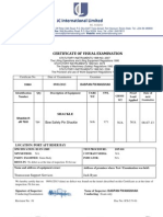 International Limited: Certificate of Visual Examination