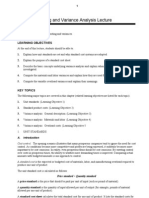 Lecture Notes - STD Costing and Variance Analysis