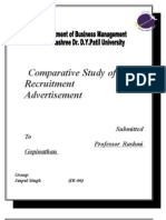 Comparitive Study of Recruitment Ads