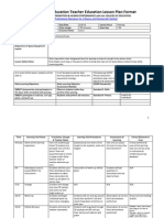 EMU Physical Education Teacher Education Lesson Plan Format