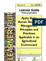 Apply Basic Human Resource Management Principles and Practices 116160 Learner Guide