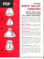 Holophane Remote Ballast Luminaires Brochure 1972