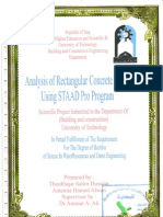 Analysis of Rectangular Tank Using Staad Pro Programme
