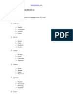 Synonyms Worksheet-1:: Lethargy