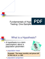 Fundamentals of Hypothesis Testing: One-Sample Tests