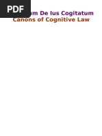 Canons of Cognitive Law Canonum de Ius Cogitatum