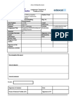 (Assignment Template & Feedback Form: BTEC HND in Quantity Surveying & Construction Economics