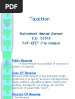 Taxation: Muhammad Ammar Sarwar I.D. 52543 PAF-KIET City Campus