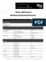 Keyboard Shortcuts For Lightroom 4.0 For Windows