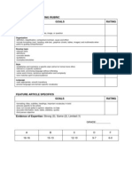 Feature Article Rubric