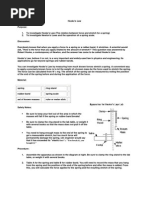 Hook's Law Experiment Physics 1