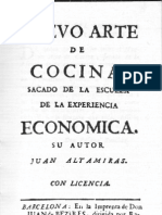 Nuevo Arte de Cocina Sacado de La Escuela de La Experiencia Economica de Juan Altamiras 1758