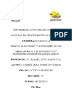 Ensayo El Movimiento Estudiantil de 1968