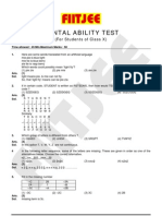 Mental Ability Test: Fiitjee