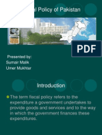 Fiscal Policy of Pakistan: Presented By: Sumair Malik Umer Mukhtar