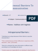 Intrapersonal Barriers To Communication