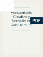 Pensamiento Creativo y Sensible en Arquitectura