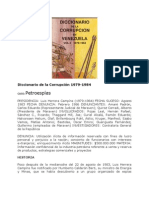 Diccionario de La Corrupción 1979-1984 Venezuela