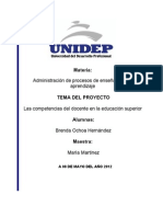 Las Competencias Del Docente en La Educación Superior