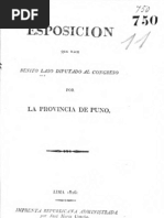 Benito Laso. Esposición Que Hace Benito Laso Diputado Al Congreso Por La Provincia de Puno. Lima, 1826.