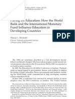 Paying For Education: How The World Bank and The International Monetary Fund Influence Education in Developing Countries