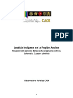 Justicia Indígena en La Región Andina Situación Del Ejercicio Del Derecho Originario en Perú, Colombia, Ecuador y Bolivia