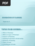 Foundation of Planning: Chapter No. 07