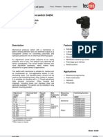 Mechanical Pressure Switch S4250: Accurate Changeover Switch With Adjustable Hysteresis