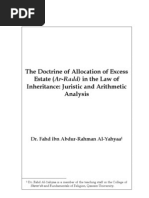 The Doctrine of Allocation of Excess Estate (Ar-Radd) in The Law of Inheritance