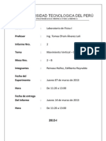 Informe 2 Movimiento Vertical - Caída Libre UTP